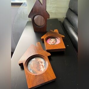 Handmade Wooden House-Shaped Photo Frames
